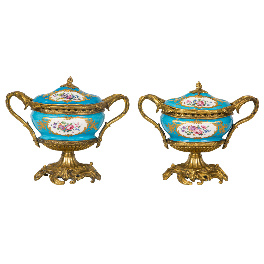 A PAIR OF SEVRES STYLE PORCELAIN