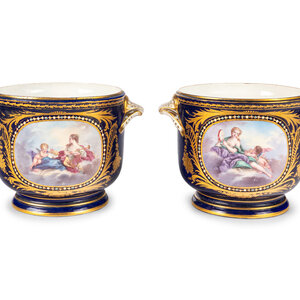 A Pair of Sèvres Style Porcelain