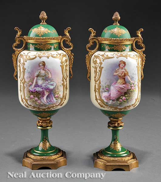 A Pair of Sèvres-Style Porcelain