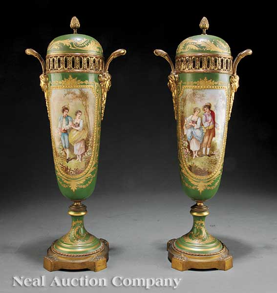 A Pair of Sèvres-Style Porcelain