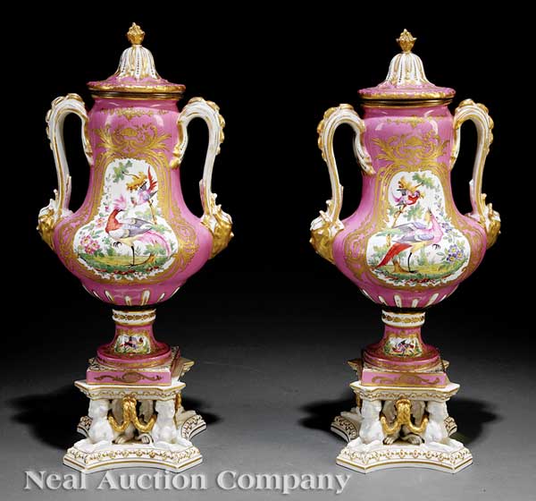 A Pair of Sèvres-Style Porcelain