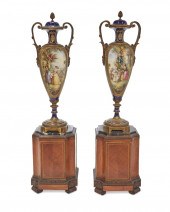 A PAIR OF SèVRES-STYLE PORCELA