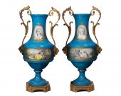 A PAIR OF SèVRES-STYLE PORCELA