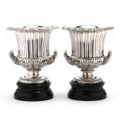 A PAIR OF SHEFFIELD SILVER-PLA