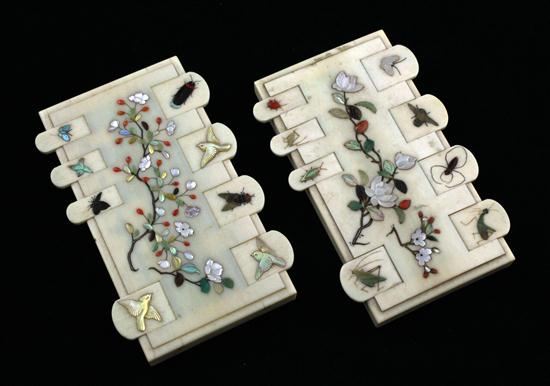 A pair of Shibayama whist markers