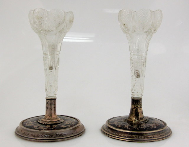 A pair of silver and
