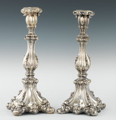 A Pair of Silver Candlesticks