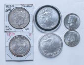A PAIR OF SILVER DOLLARS, SILV