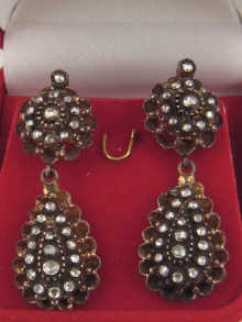 A pair of silver gilt rose cut