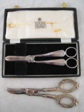 A pair of silver grape shears