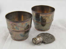 A pair of silver on copper plated
