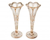 A PAIR OF SILVER OVERLAY TRUMP