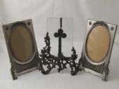A pair of silver plated oval s