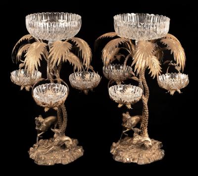 A pair of silver plated table