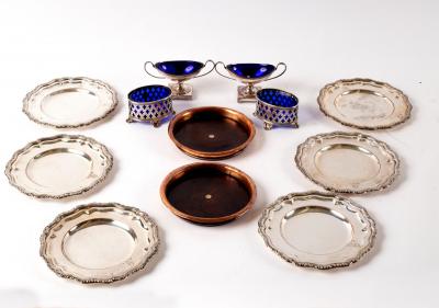 A pair of silver plated oval