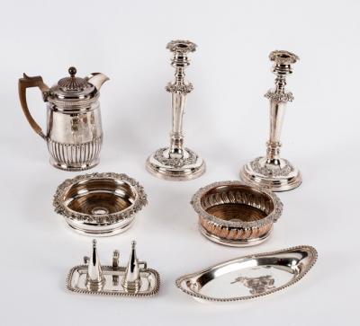 A pair of silver plated