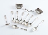 A PAIR OF SILVER SALTS AND A G