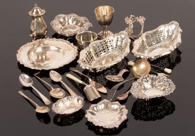 A pair of silver sweetmeat