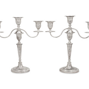 A Pair of Silver Three-Light