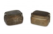 A PAIR OF SILVERED METAL EAST