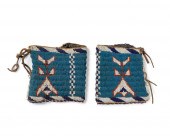 A PAIR OF SIOUX BEADED HIDE GA