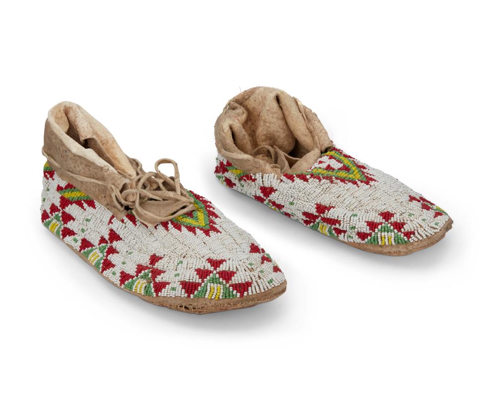 A PAIR OF SIOUX BEADED HIDE