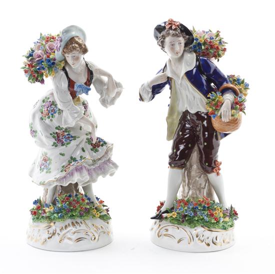 A Pair of Sitzendorf Porcelain