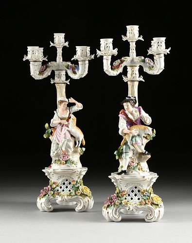 A PAIR OF SITZENDORF "SHEPHERD