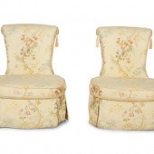 A Pair of Slipper Chairs with