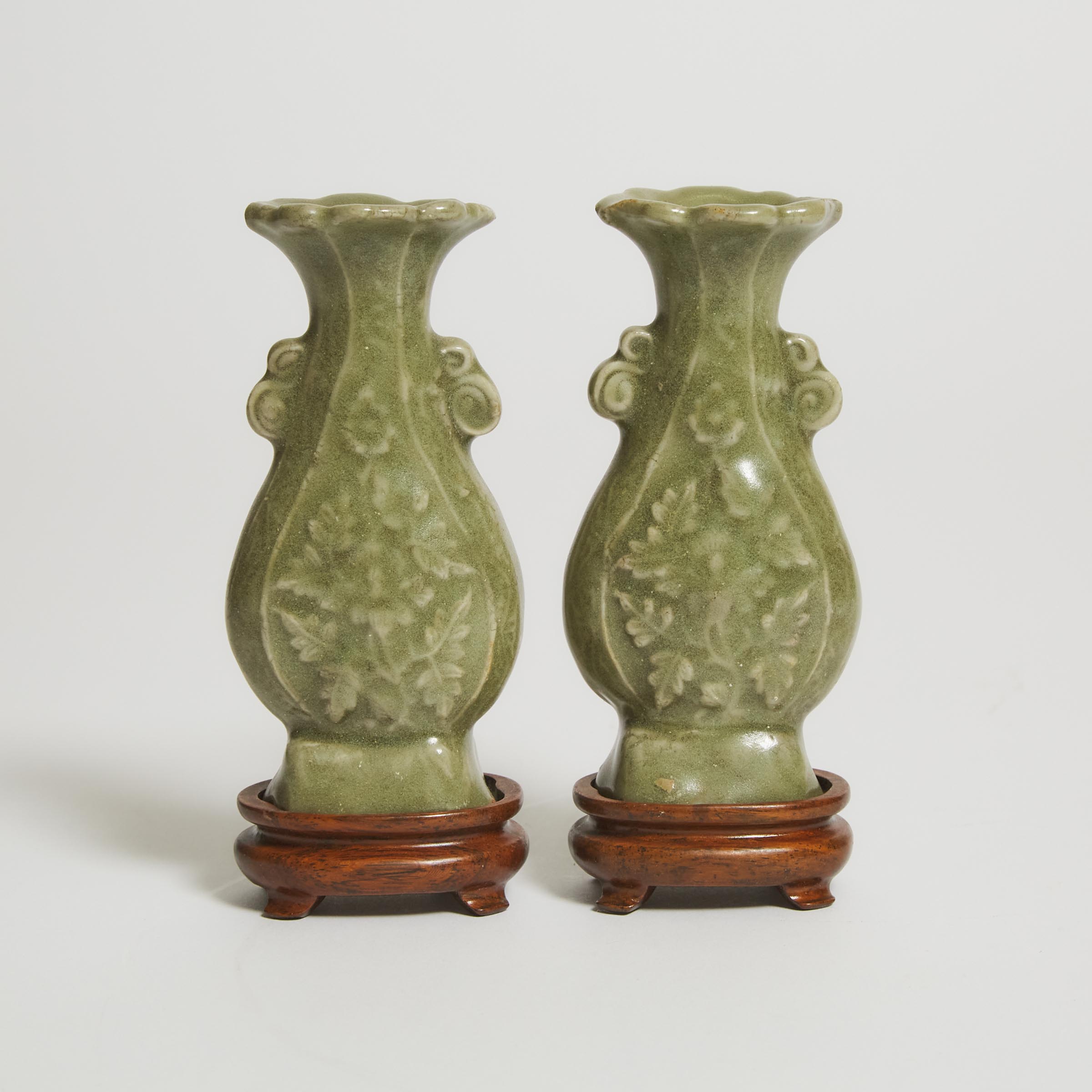 A Pair of Small Longquan Celadon