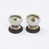 A Pair of Small White-Glazed O