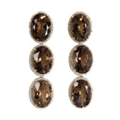 A PAIR OF SMOKEY QUARTZ, DIAMO