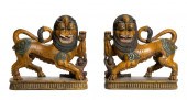 A PAIR OF SOUTH ASIAN CARVED W