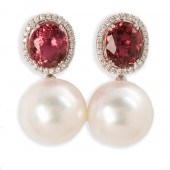 A PAIR OF SOUTH SEA PEARL AND