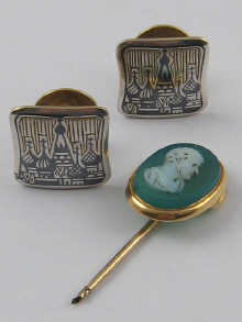 A pair of Soviet marked silver