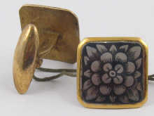 A pair of Soviet Russian 9 ct. gold