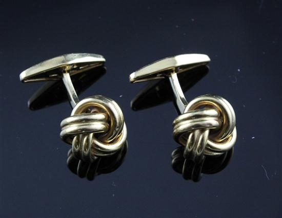 A pair of Spanish 18ct gold knot