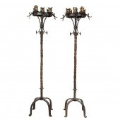 A PAIR OF SPANISH REVIVAL WROU