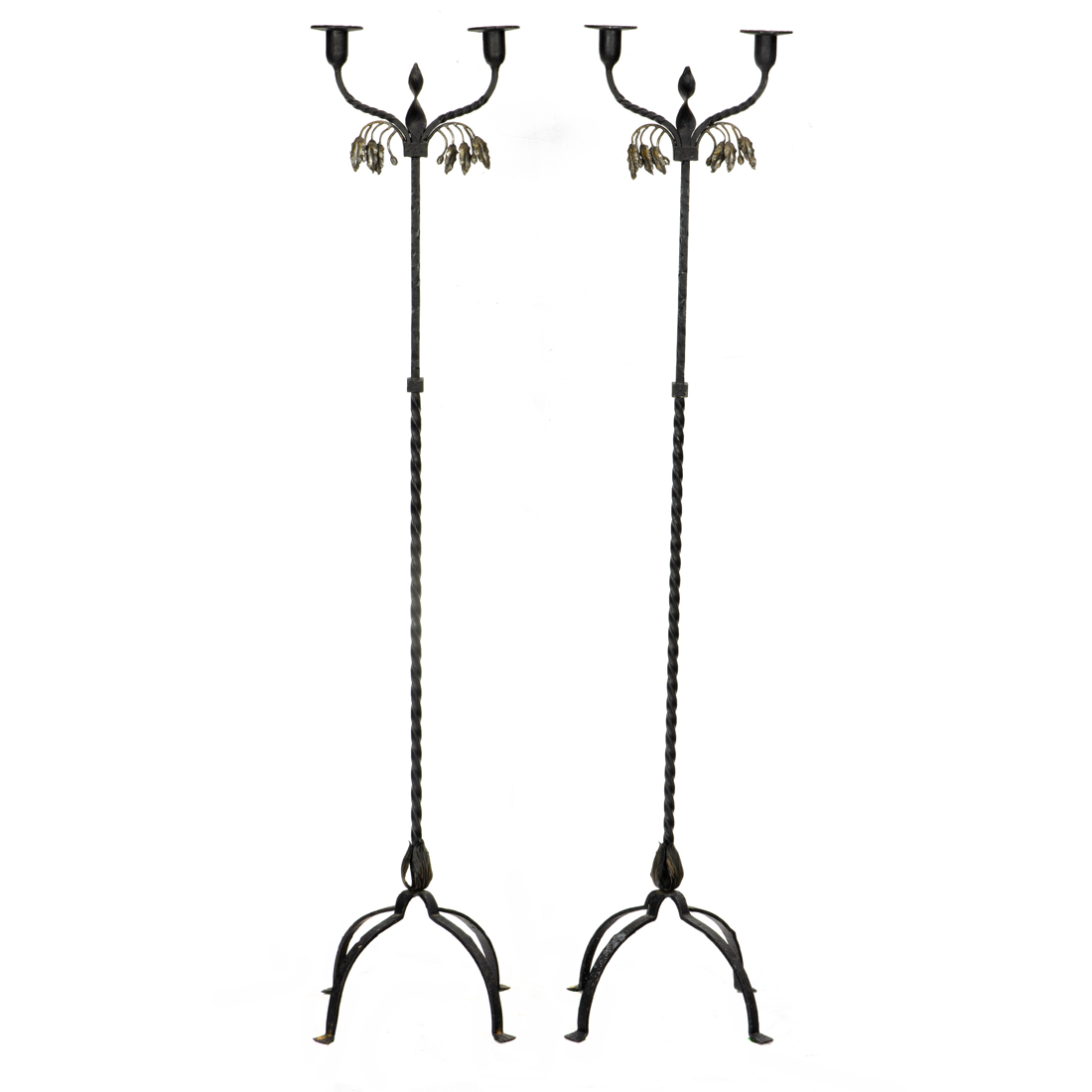 A PAIR OF SPANISH REVIVAL TWO-LIGHT