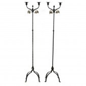 A PAIR OF SPANISH REVIVAL TWO-