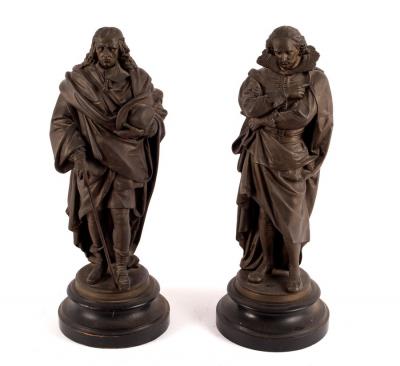 A pair of spelter figures of