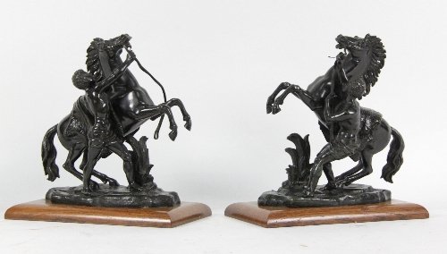 A pair of spelter Marley horses