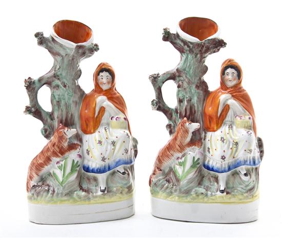 * A Pair of Staffordshire Figural