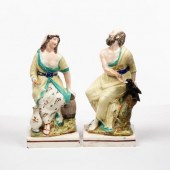 A pair of Staffordshire pearlw