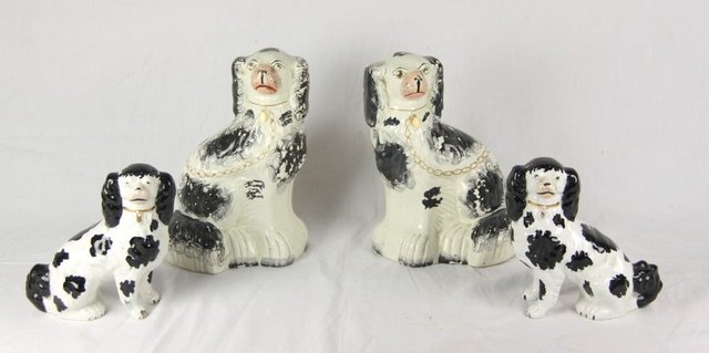 A pair of Staffordshire pottery