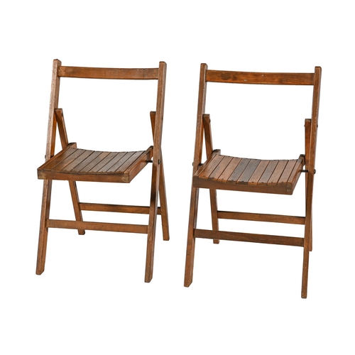 A pair of stained beech folding