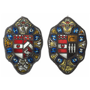 A Pair of Stained Glass 'Marital