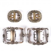 A pair of steel shoe buckles,