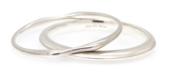 A Pair of Sterling Silver Bangle