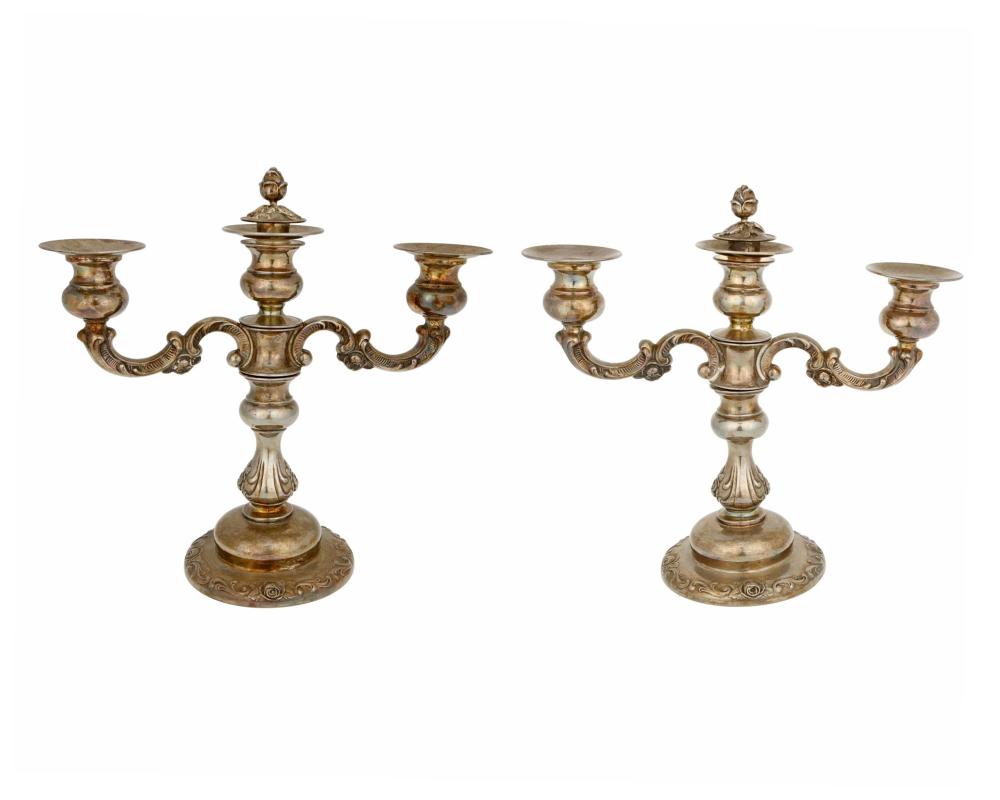 A PAIR OF STERLING SILVER
